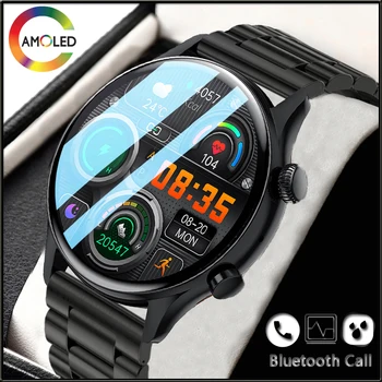2023 Смарт-часы Мужские, AMOLED HD Экран, всегда на дисплее, Мужские Часы, Bluetooth Вызов, IP68, Водонепроницаемые Спортивные Фитнес-Мужские Умные часы