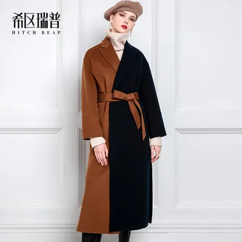 Высококачественное твидовое пальто Богини Веер в тон цвета карамели, новое зимнее темпераментное двустороннее кашемировое пальто