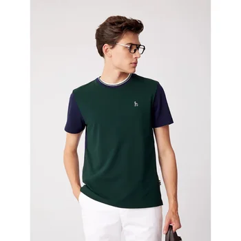 Летняя новая мужская футболка Hazzys с короткими рукавами, приталенная, в британском стиле, модная и свободная, для мальчиков, дышащие модные топы с короткими рукавами