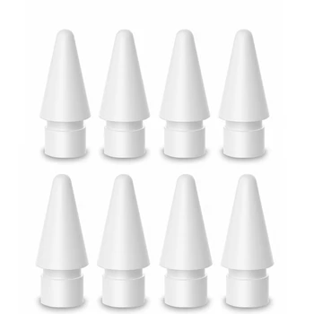 8 упаковок сменных наконечников для Apple Pencil, наконечники для Apple Pencil 1-го и 2-го поколения (белые)