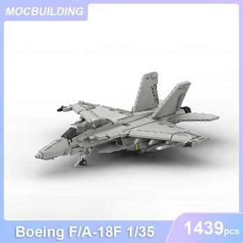 Boeing F/A-18F 1/35 Масштабная Модель Самолета MOC Строительные Блоки DIY Сборка Кирпичей Развивающие Детские Игрушки Подарки для детей 1439 шт