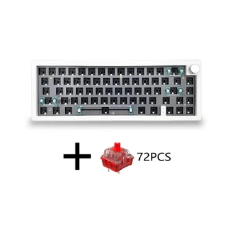 GMK67 Индивидуальная механическая клавиатура + Красный переключатель DIY Kit С возможностью горячей замены RGB Подсветки 3 режима Механическая клавиатура Белый