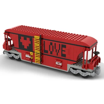 Авторизованный 478ШТ MOC-120175 Модель Вагона Поезда на День Святого Валентина MOC, Набор Строительных Блоков, Игрушки