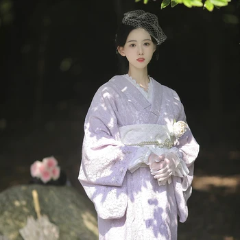 Винтажное женское Кружевное Длинное Платье, Японское Традиционное Высококачественное Кимоно, одежда для Косплея, платье для фотосъемки, Официальная Юката