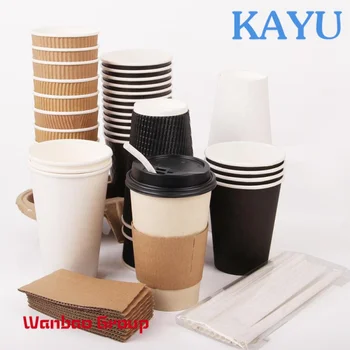 Горячие продажи одноразовых бумажных стаканчиков для чая и кофе vasos de paper контейнеры для еды на вынос