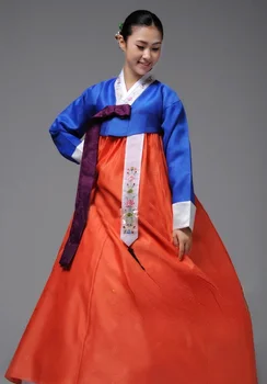 Дамский Ханбок из корейской оригинальной импортной ткани, Корейский национальный костюм, Традиционная одежда для встречи Ханбок