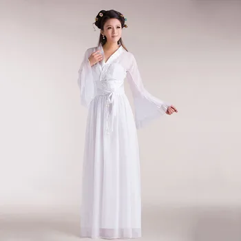 Женские костюмы для этнических классических танцев в китайском стиле, Элегантный Белый/красный костюм для выступлений, одежда Hanfu для девочек