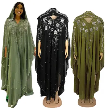 Женское платье с капюшоном, Африканский кафтан-дашики, Мусульманское платье с капюшоном, Дубайская Абайя, Вечернее Марокканское платье