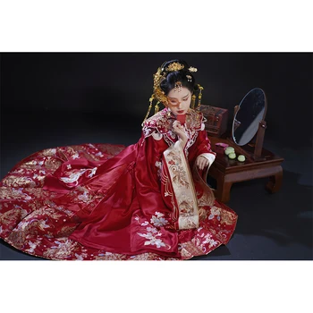 Индивидуальная Оригинальная юбка HanYang Династии Мин Hanfu с лошадиной мордой для женщин, Китайская Красная Свадебная юбка с вышивкой для тяжелой промышленности