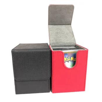 Коробка Для Хранения Колоды Карт Из Искусственной Кожи Для OCG MTG TGG PTCG Бейсбольных Карточек, Содержащих 100 + Карт, Кожаные Детские Подарочные Игрушки