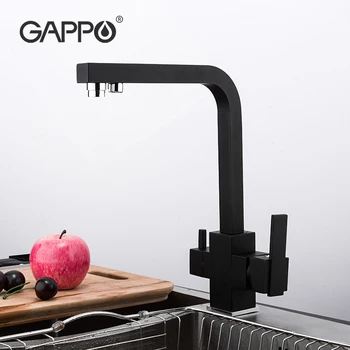 Латунный кухонный кран GAPPO для очистки фильтрованной питьевой воды, кран для раковины, черный смеситель для холодной и горячей воды