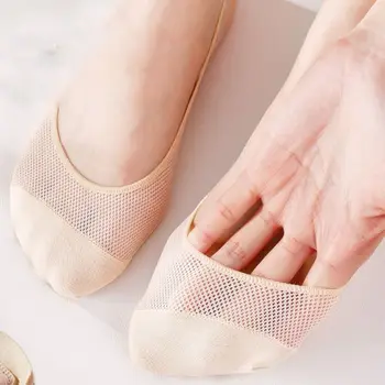 Летние Простые однотонные сетчатые невидимые носки, женские Модные дышащие носки-слинги, Кружевные носки, Тапочки, носки на половину ладони