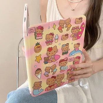Модный Sanrio Hello Kitty с Прорезью для ручки для iPad 7 8 9 Mini 6 Pro 11 12,9 10,2 2022 10,9 Air 3 4 5 Дюймов Защитный Чехол Подарок