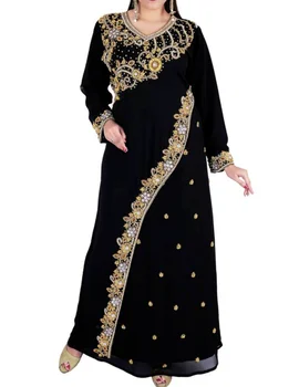 Платье из Дубая, Марокканский кафтан, платье из жоржета, Арабская женская одежда