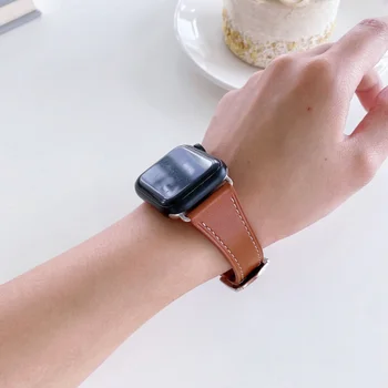 Подходит для Apple Кожаный ремешок для часов Applewatch Slim Fit Кожаный Ремешок Для Часов Iwatch Ремешок из воловьей кожи