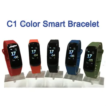 Смарт-браслет C1 Plus с цветным экраном, браслет для измерения артериального давления, фитнес-трекер, пульсометр, смарт-браслет для Android IOS B48