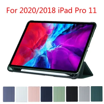 Чехол для iPad Pro 11 2020/2018 Smart Case Ультратонкая Магнитная Складывающаяся Откидная Подставка Мягкая Задняя крышка из ТПУ для iPad Pro 11 Case 2020