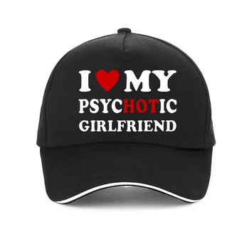 Я люблю свою психотическую Подругу, Забавная бейсболка, Летняя мужская уличная шляпа с зонтиком, подарок паре на День Святого Валентина, шляпы для гольфа, Casquette